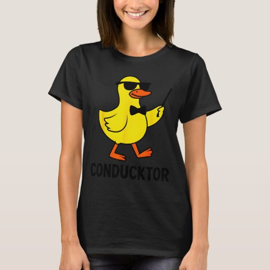 Conducktor Funny Duck Music Pun Orchestra Design T-shirt (Voorkant)