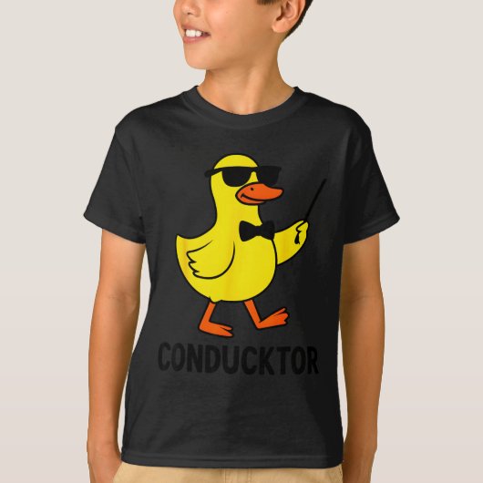 Conducktor Funny Duck Music Pun Orchestra Design T-shirt (Voorkant)