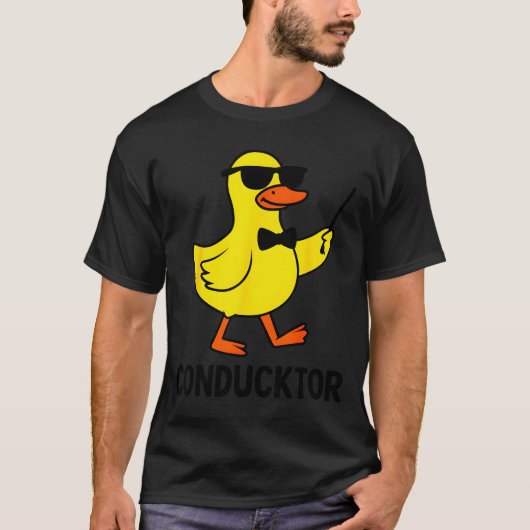 Conducktor Funny Duck Music Pun Orchestra Design  T-shirt (Voorkant)