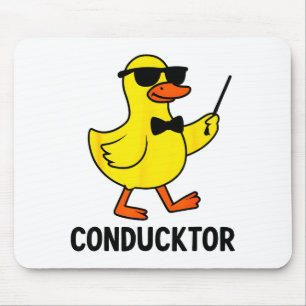 Conducktor Grappige Eend Muziek Pun Orkest Ontwerp Muismat