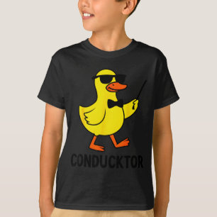 Conducktor Grappige Eend Muziek Pun Orkest Ontwerp T-shirt