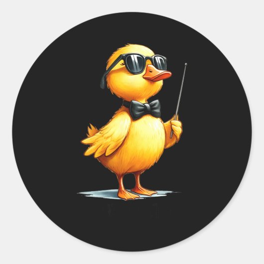 Conductor, Funny Duck Quote  Ronde Sticker (Voorkant)
