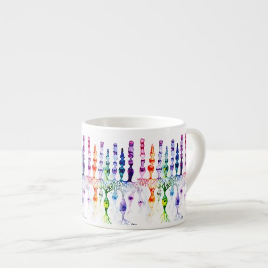 Cone-cellen en bipolaire neurond van het netvlies espresso kop (Voorkant rechts)