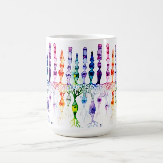 Cone-cellen en bipolaire neurond van het netvlies koffiemok (Center)