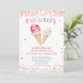 Cone Ice Cream Joint Birthday Party Invision Kaart (Staand voorkant)