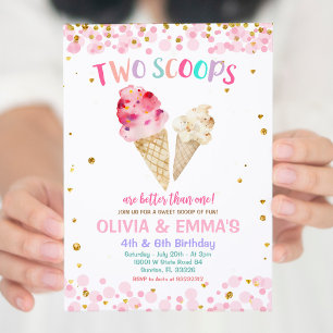 Cone Ice Cream Joint Birthday Party Invision Kaart