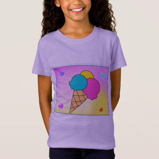 "Cone Ice Cream Treat T-Shirt" T-shirt (Voorkant)
