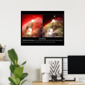 Cone Nebula NGC 2264 Hubble Visible vs. Infrarood Poster (Thuiskantoor)