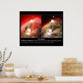 Cone Nebula NGC 2264 Hubble Visible vs. Infrarood Poster (Keuken)