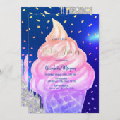 Cone Royal Blue Baby shower Kaart (Voorkant / Achterkant)