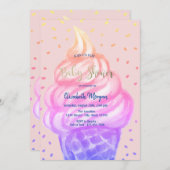 Cone Roze Baby shower Kaart (Voorkant / Achterkant)