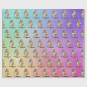 Cone voor ijsklok op regenbooggradiënt cadeaupapier (Vlak)