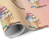 Cone voor ijsklok op regenbooggradiënt cadeaupapier (Rol Hoek)