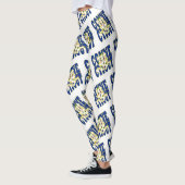 Conecticut tekstpatroon van de staatsvlag leggings (Links)