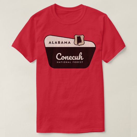 Conecuh National Forest Alabama welkomstbord T-shirt (Design voorkant)