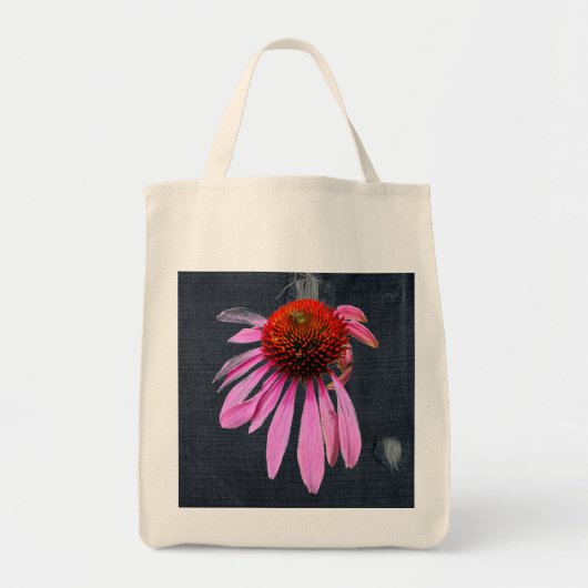 Conefloer op Denim Coördinerende punten Tote Bag (Voorkant)