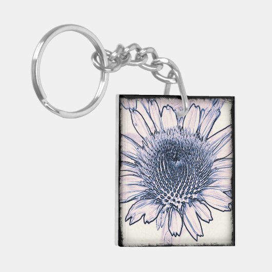 Conefloerschets Acrylische Sleutelhanger (Voorkant Links)