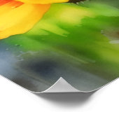 Coneflower Bright Wildflower Waterverf Style Art Poster (Hoek)