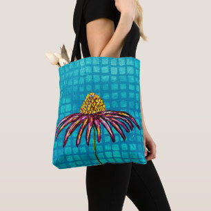 coneflower canvas tas
