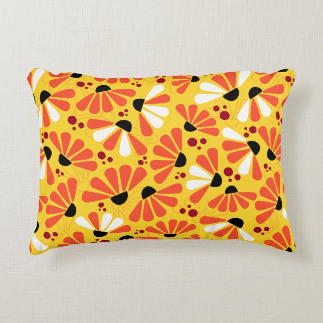 Coneflower Confetti op citroengeel Accent Kussen (Voorkant)