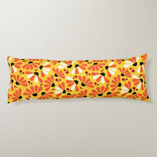 Coneflower Confetti op citroengeel Lichaamskussen (Achterkant)