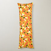 Coneflower Confetti op citroengeel Lichaamskussen (Achterkant (Verticaal))