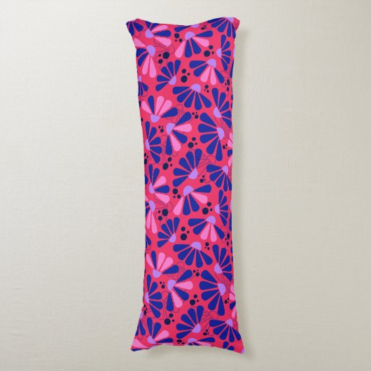 Coneflower Confetti op Raspberry Lichaamskussen (Voorkant Verticaal)