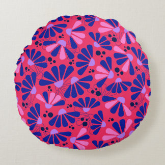Coneflower Confetti op Raspberry Rond Kussen