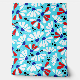 Coneflower Confetti op Tropical Blue Behang