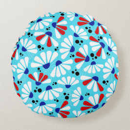 Coneflower Confetti op Tropical Blue Rond Kussen