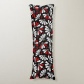 Coneflower Confetti op zwart Lichaamskussen (Voorkant Verticaal)