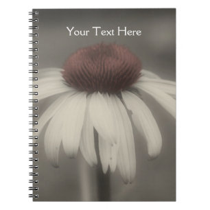 Coneflower Daisy in Zwart-wit Notitieboekje Notitieboek