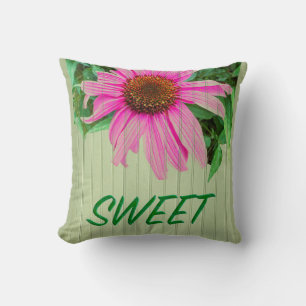 Coneflower door groene tuinmuur ZOET woord Kussen