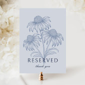 Coneflower Dusty Blue Wedding Reserved Kaart Sign