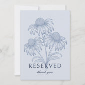 Coneflower Dusty Blue Wedding Reserved Kaart Sign (Voorkant)