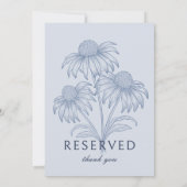 Coneflower Dusty Blue Wedding Reserved Kaart Sign (Achterkant)