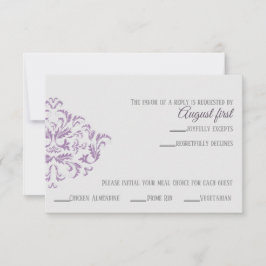 Coneflower Elegant Damask RSVP-kaart RSVP Kaartje