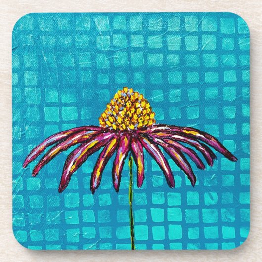 Coneflower Hard plastic onderzetter (Voorkant)