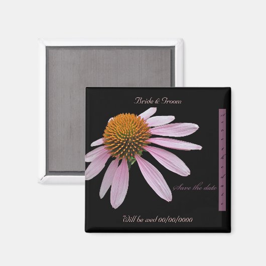 Coneflower Save the Date Magneet (Voorkant / Achterkant)