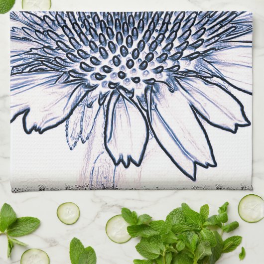 Coneflower Sketch Theedoek (Gevouwen)