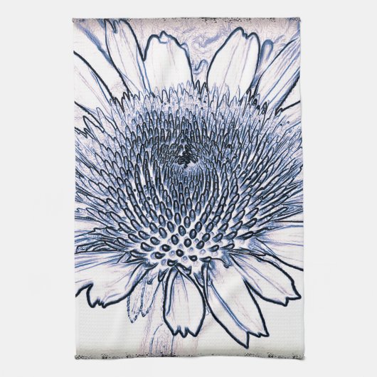 Coneflower Sketch Theedoek (Verticaal)