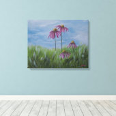 Coneflower Wishes Ingepakt Canvas Afdruk (Insitu (Houten vloer))