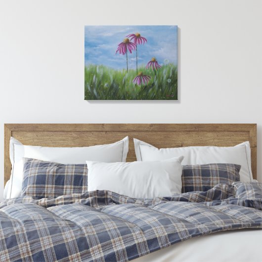 Coneflower Wishes Wrapped Canvas (Insitu (Slaapkamer))