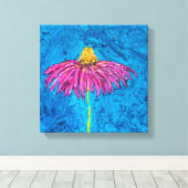 Coneflower Wrapped Canvas Print (Insitu (Houten vloer))