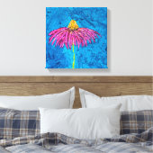 Coneflower Wrapped Canvas Print (Insitu (Slaapkamer))