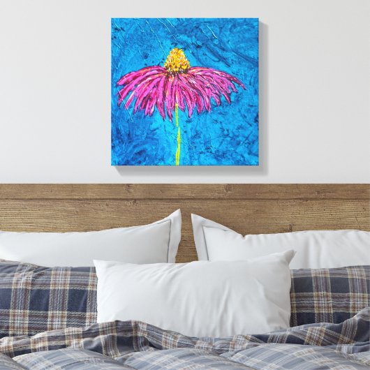 Coneflower Wrapped Canvas Print (Insitu (Slaapkamer))