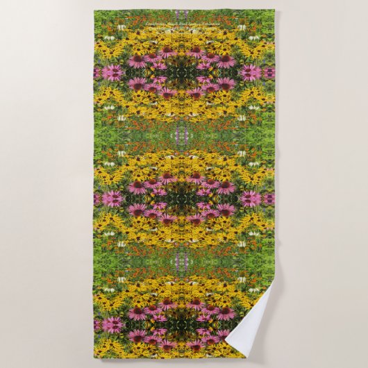 Coneflowers, Black Eyed Susans, Echinacea Strandlaken (Voorkant)