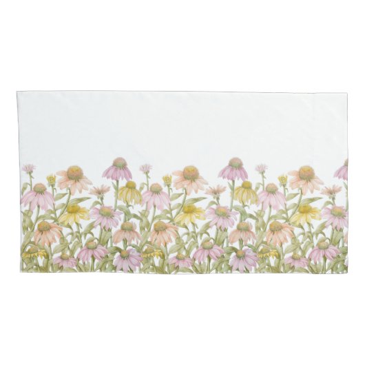 Coneflowers Bloemen Botanische Kunst Kussensloop (Achterkant-Rechts)