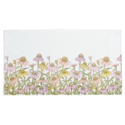 Coneflowers Bloemen Botanische Kunst Kussensloop (Voorkant-Rechts)