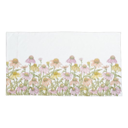 Coneflowers Bloemen Botanische Kunst Kussensloop (Achterkant-Links)